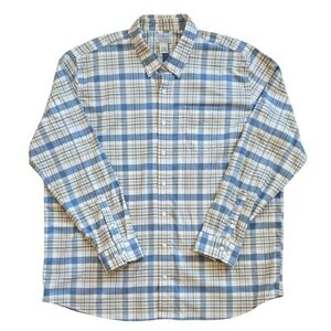 L.L. Bean 2XLT Blue Yellow Plaid Button Down Shirt XXL 
​